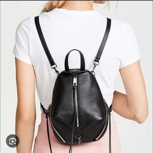 Rebecca Minkoff Mini Julian Black Leather Convertible Backpack Purse